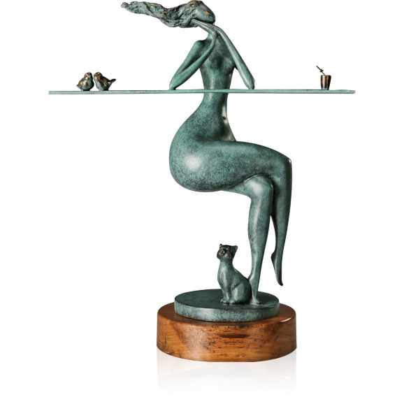 《抽象人与鸟之四》