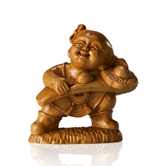 黄楊木 如意 小(HA437-2) 如意小孩》 - 黄杨木雕- 作品展示- 浙江鸿鑫